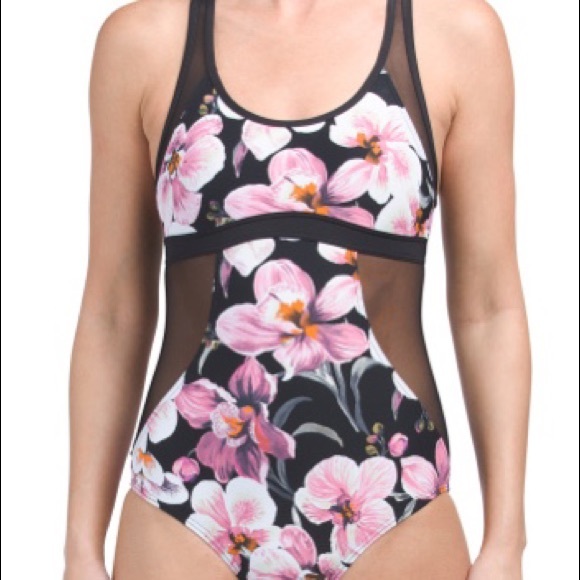 Moontide metallic grey sporty mesh sides swimsuit - Picture 13 of 15